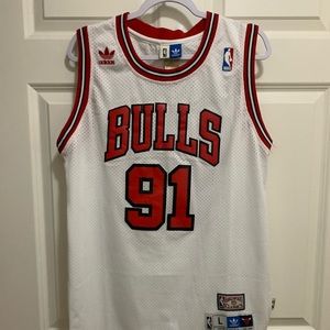 Vintage Adidas Dennis Rodman Bulls Jersey.  Mens size Large
